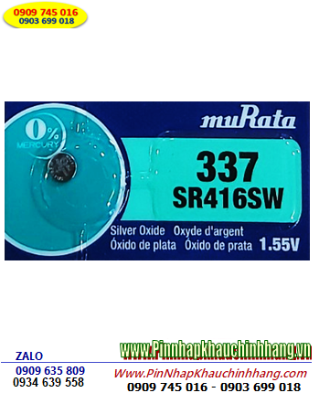 MuRata SR416SW _Pin 337; Pin đồng hồ 1.55v Silver Oxide MuRata SR416SW _Pin 337